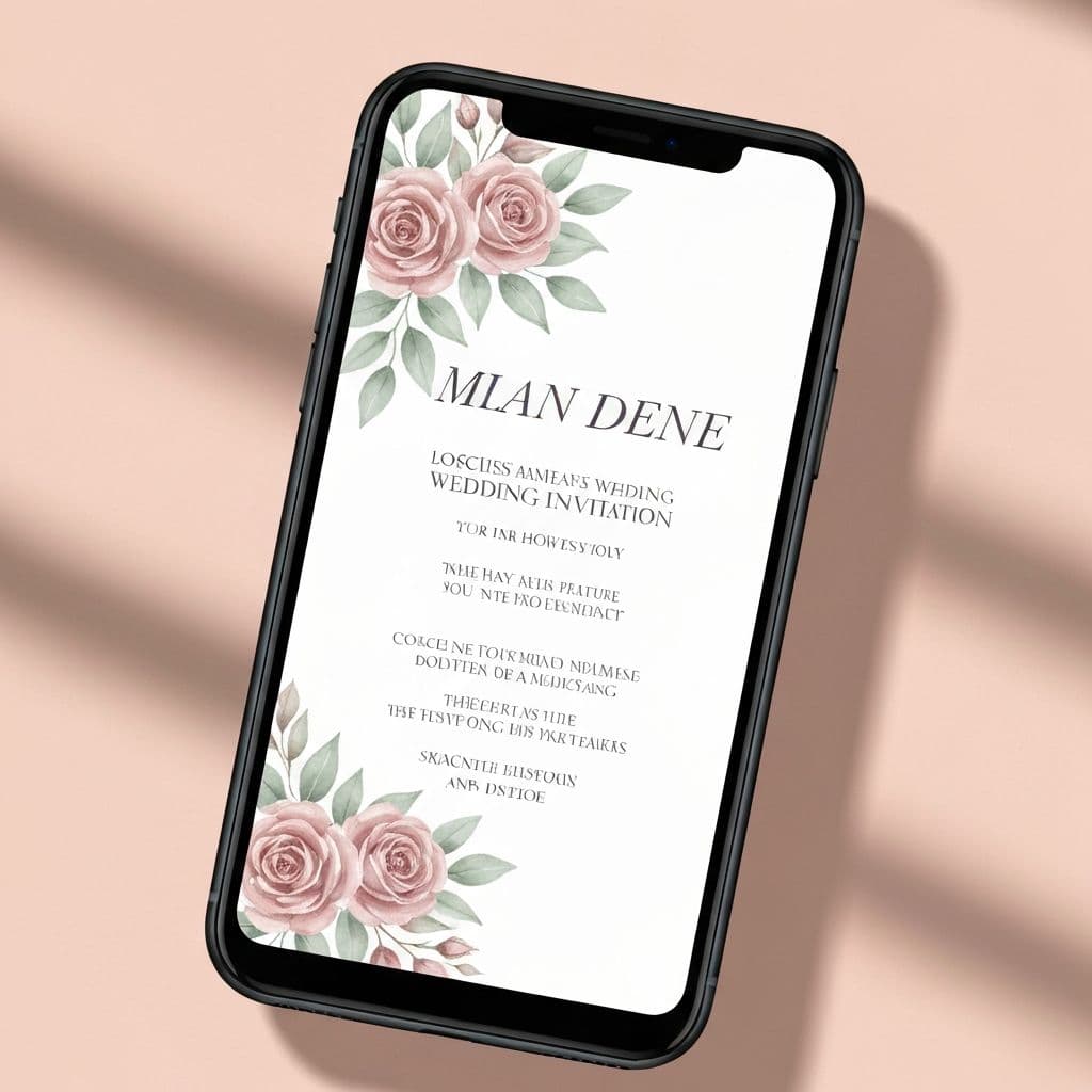 Dusty Rose Garden - Romantic Floral wedding invitation design